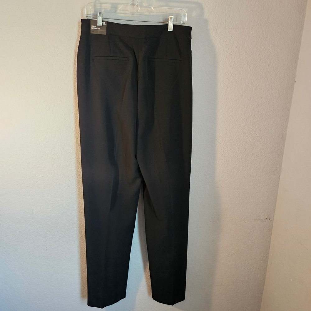 Express‎ nwt 12 long wide leg super high rise black pant office luxury classic